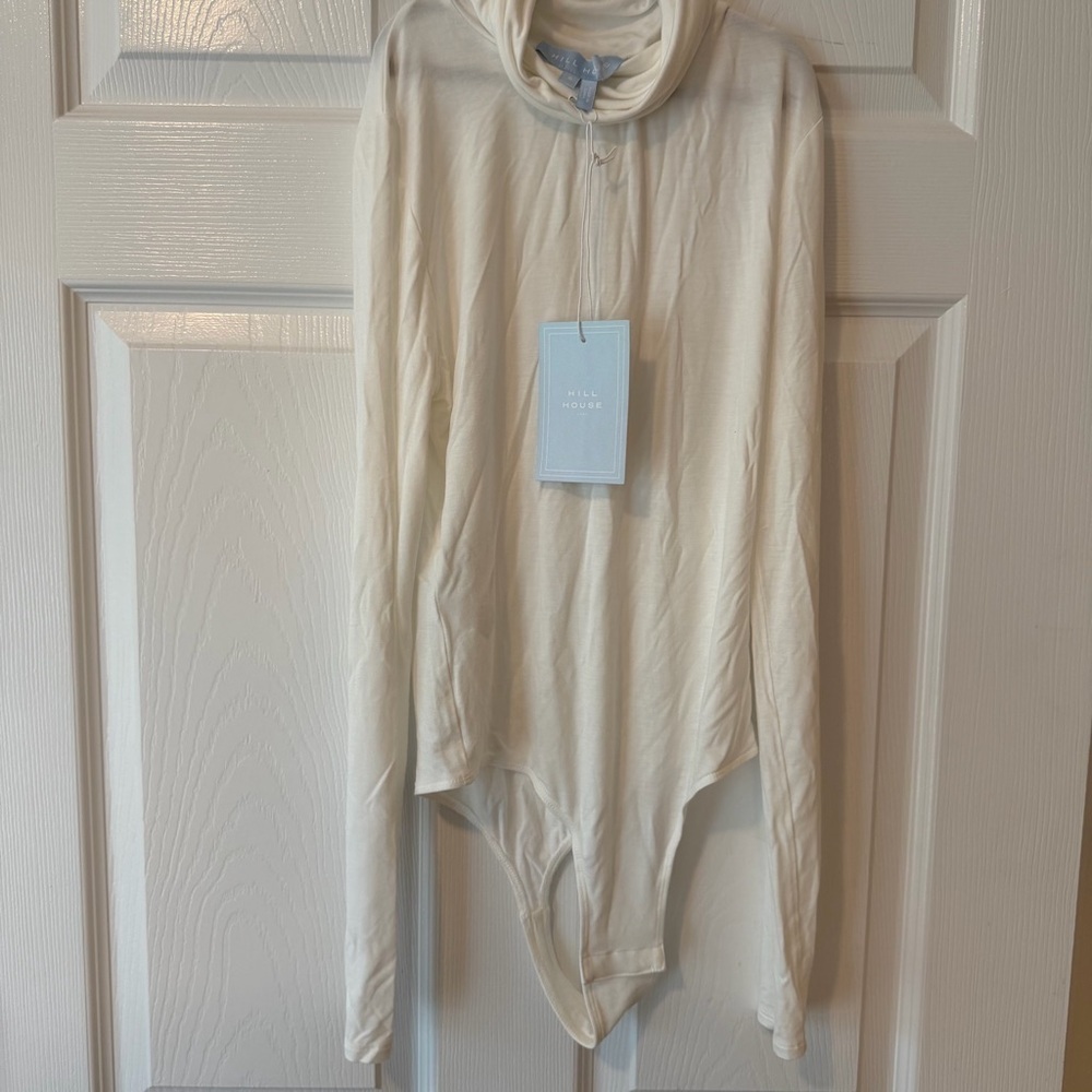 Hill House NWT White Cream Long Sleeve Turtleneck Bodysuit